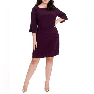Anne Klein Deep Purple Long Sleeve Dress